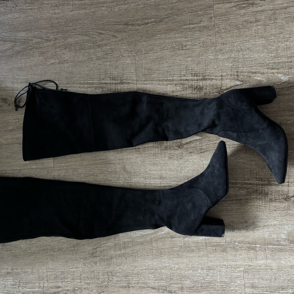 Anthropologie Shoes Silent D Komara Black suede Women's Over the knee Boots 37